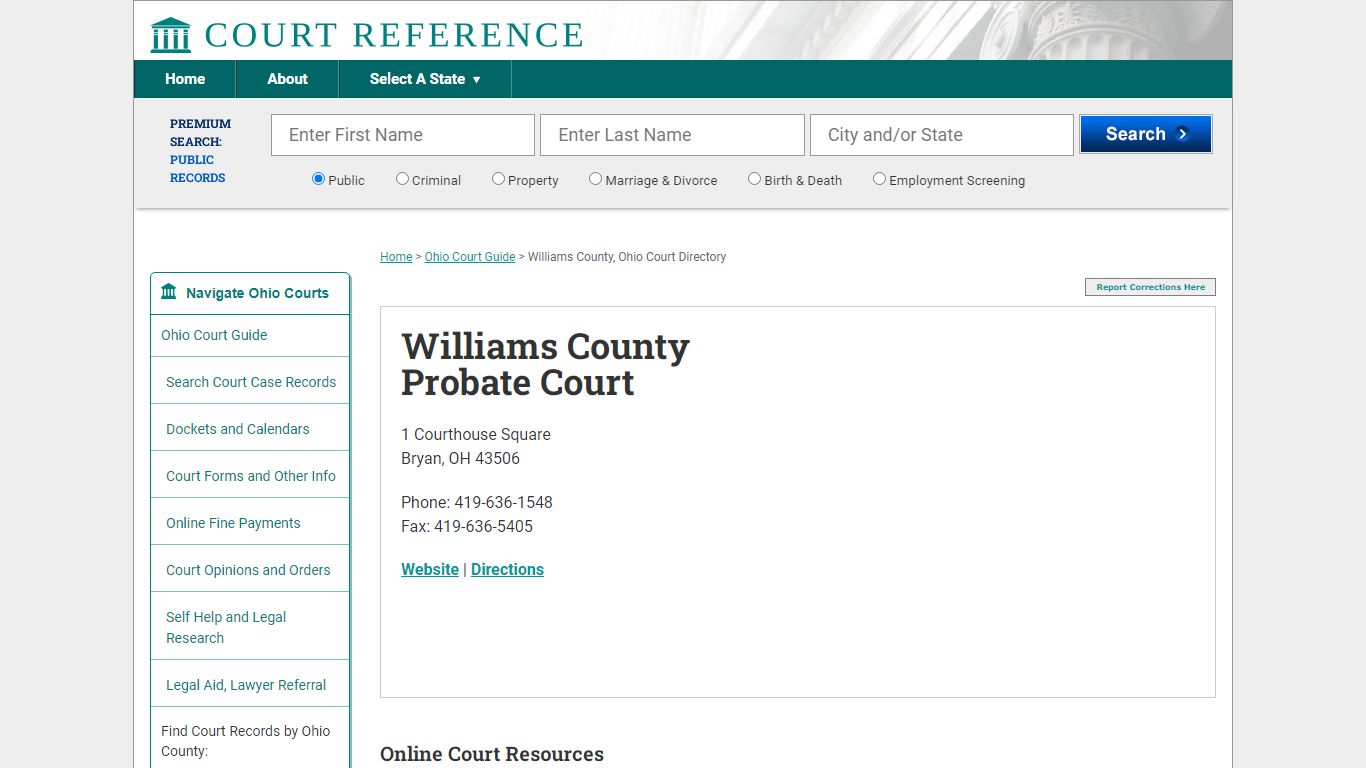 Williams County Probate Court - CourtReference.com