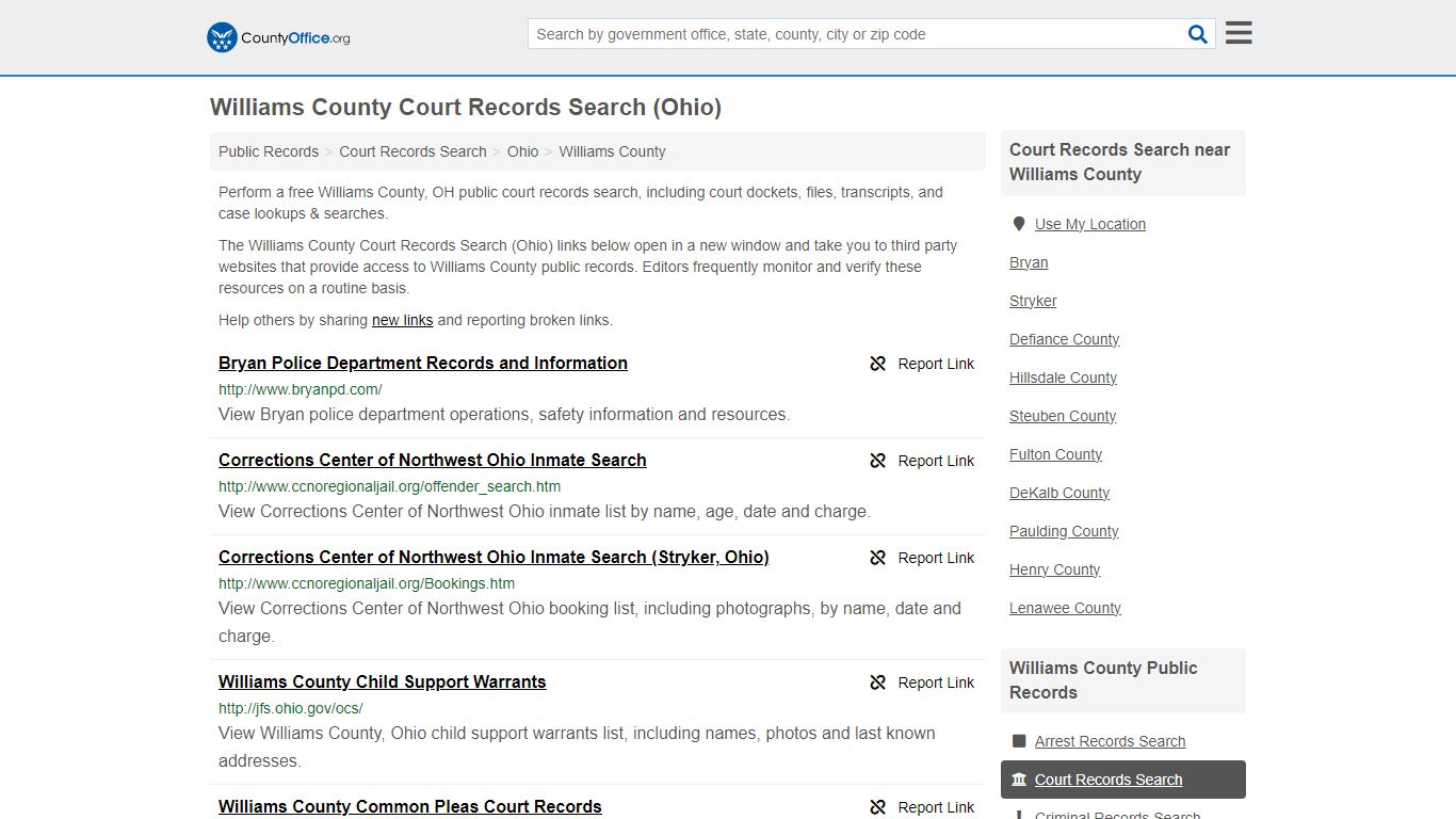 Williams County Court Records Search (Ohio) - countyoffice.org